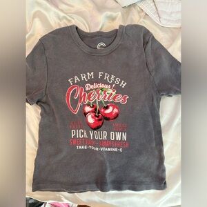 Grey cherry t shirt